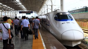 Boarding Train In China